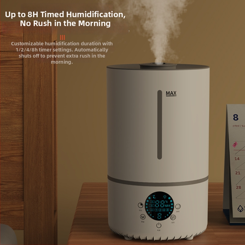 Umidificator ultrasonic pentru casă, rezervor mare de 4.1-6 L, potrivit pentru 21-30 m², telecomandă cu temporizator >8 ore, zgomot 36-45 dB (Model 2503)