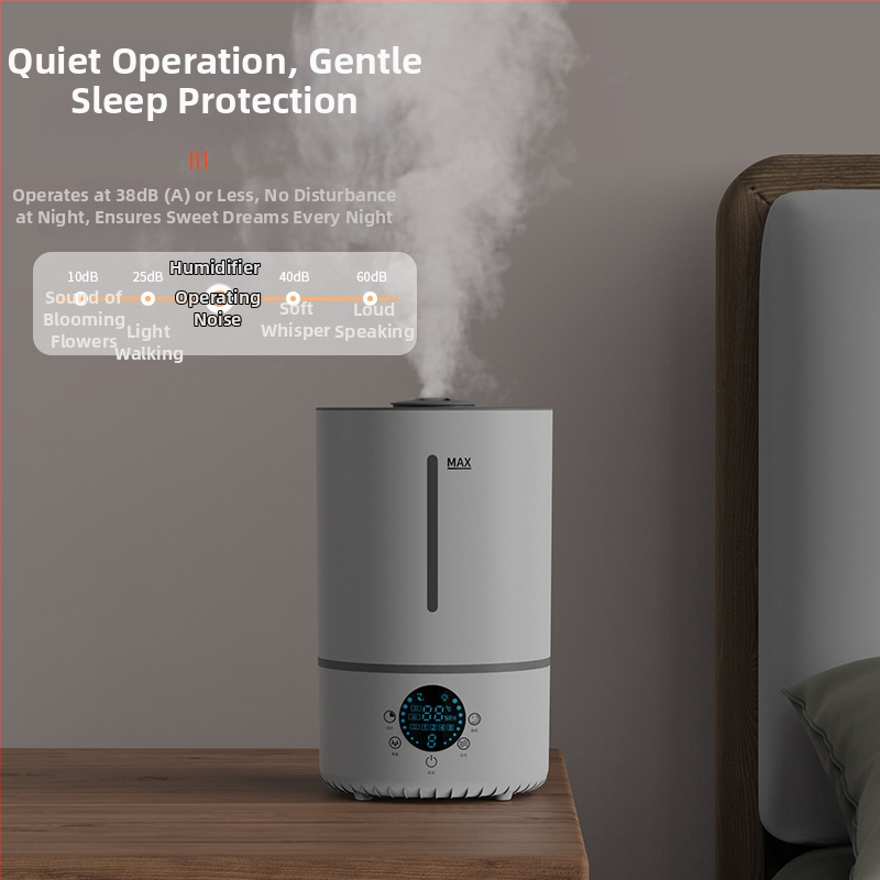 Umidificator ultrasonic pentru casă, rezervor mare de 4.1-6 L, potrivit pentru 21-30 m², telecomandă cu temporizator >8 ore, zgomot 36-45 dB (Model 2503)