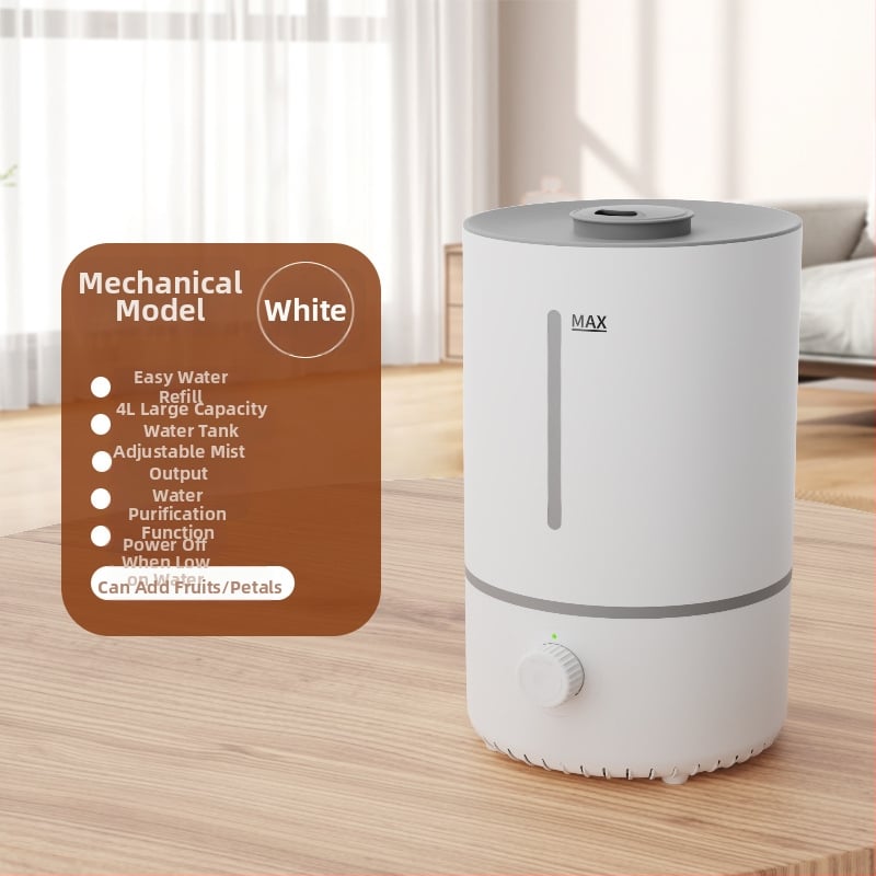 Umidificator ultrasonic pentru casă, rezervor mare de 4.1-6 L, potrivit pentru 21-30 m², telecomandă cu temporizator >8 ore, zgomot 36-45 dB (Model 2503)