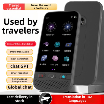 Translator de dialog în timp real cu interpretare simultană multilingvă, model F6 Chinese Version, carcasă ABS, baterie Li-ion reîncărcabilă, difuzor 8W, suport pentru repetarea vocii