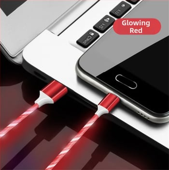 DY USB-C LED dátový kábel s efektom prúdu svetla, 22041 rozhranie, silikón, jednokonektorový, 12W max