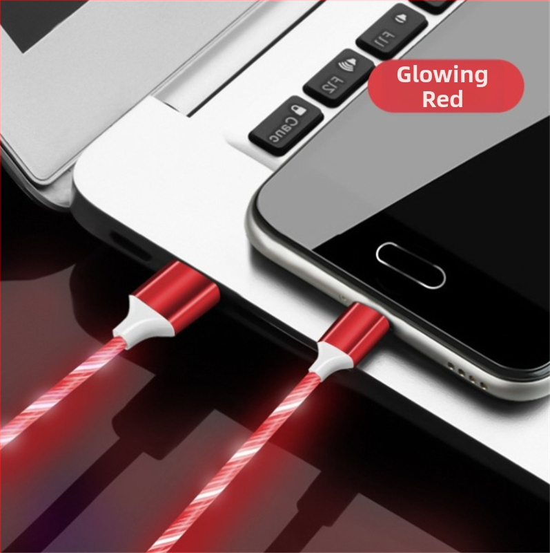 DY USB-C LED dátový kábel s efektom prúdu svetla, 22041 rozhranie, silikón, jednokonektorový, 12W max