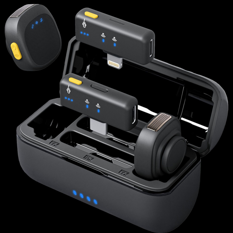 D07 Bežični lavalier mikrofon s magnetskom kopčom za prijenos uživo — Bluetooth 5.2, ugrađena baterija 300–500 mAh, trajanje 3–6 h, frekvencijski raspon 20 Hz–20 kHz, SNR ≥60 dB