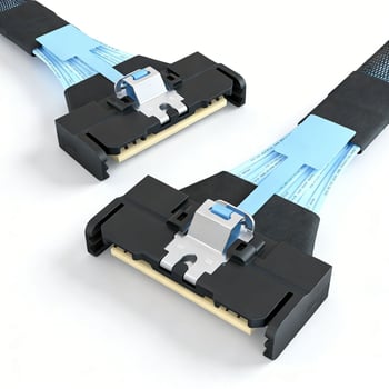 Cablu adaptor PCIe 5.0 MCIO 8X către MCIO 8X pentru servere - conductori din cupru, interfață PCIe