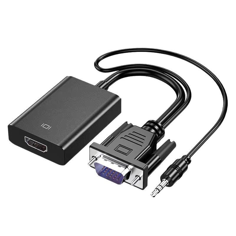 Adaptor VGA la HDMI cu sunet pentru PC către monitor, conductor din cupru, nichelat