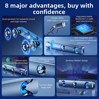 Desktop Bluetooth reproduktor s mikrofónom, 2.0 kanál, 3W, USB rozhranie, pre počítač