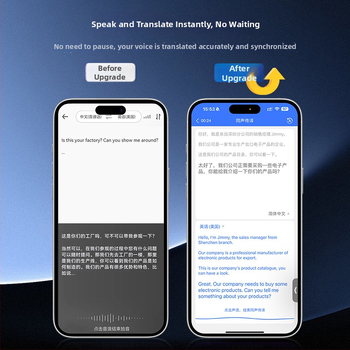 Translator fără sistem de operare; corp din aliaj de aluminiu; rază wireless 5 m; traducere între aplicații, traducere în timpul apelurilor vocale și interpretare simultană.