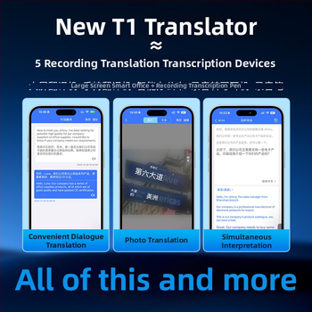 Translator fără sistem de operare; corp din aliaj de aluminiu; rază wireless 5 m; traducere între aplicații, traducere în timpul apelurilor vocale și interpretare simultană.
