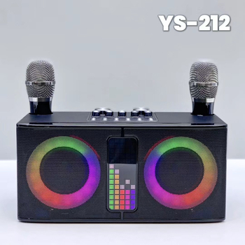 Bežični Bluetooth karaoke zvučnik YS-212 s dva mikrofona, 20W, 100Hz-20kHz, SNR ≥70 dB, ugrađena baterija 2000-4000mAh, LED