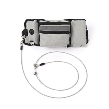 Спортна поясна чанта за спорт на открито — полиестер, подплата от найлон, едноцветен модел, дизайн за намаляване на натоварването, буферен пружинен механизъм 50 cm × 4 mm