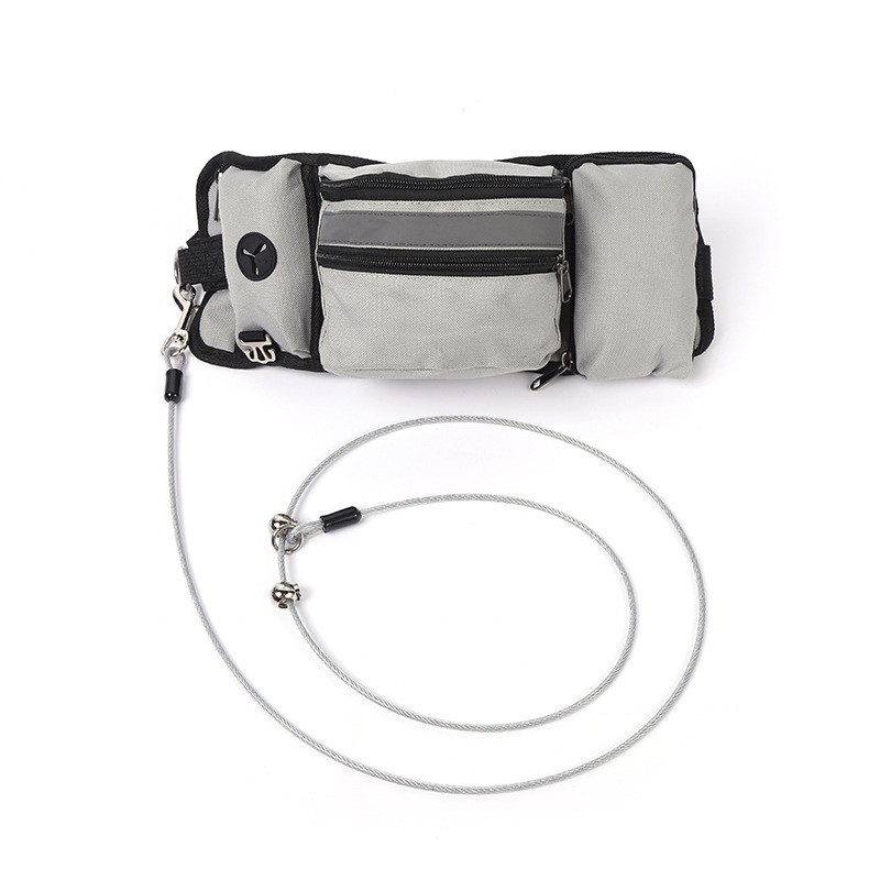 Спортна поясна чанта за спорт на открито — полиестер, подплата от найлон, едноцветен модел, дизайн за намаляване на натоварването, буферен пружинен механизъм 50 cm × 4 mm