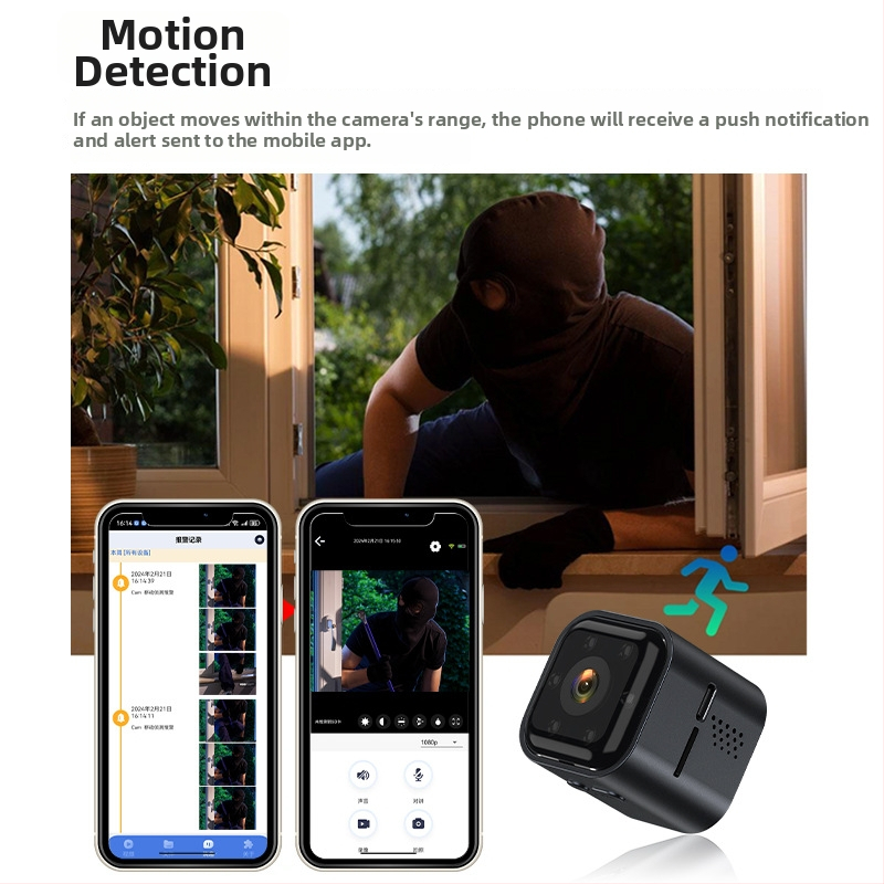 AS03 1080p vezeték nélküli WiFi megfigyelő kamera távoli kétirányú kommunikációval, éjjeli látással, beltéri és kültéri használatra