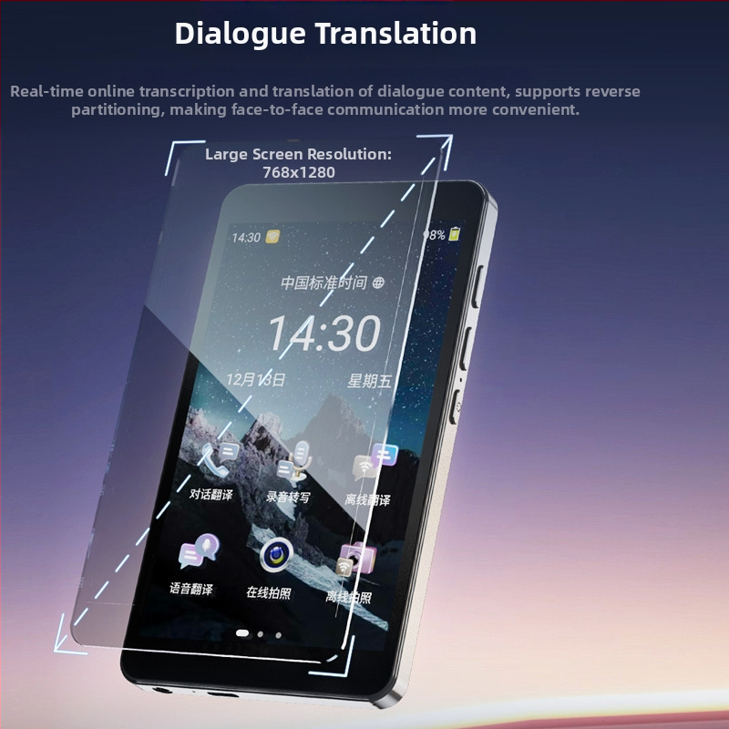 Translator portabil T22 cu traducere offline multilingvă, cameră 5 MP, interfață Type-C, alimentare 5V 2A, carcasă ABS