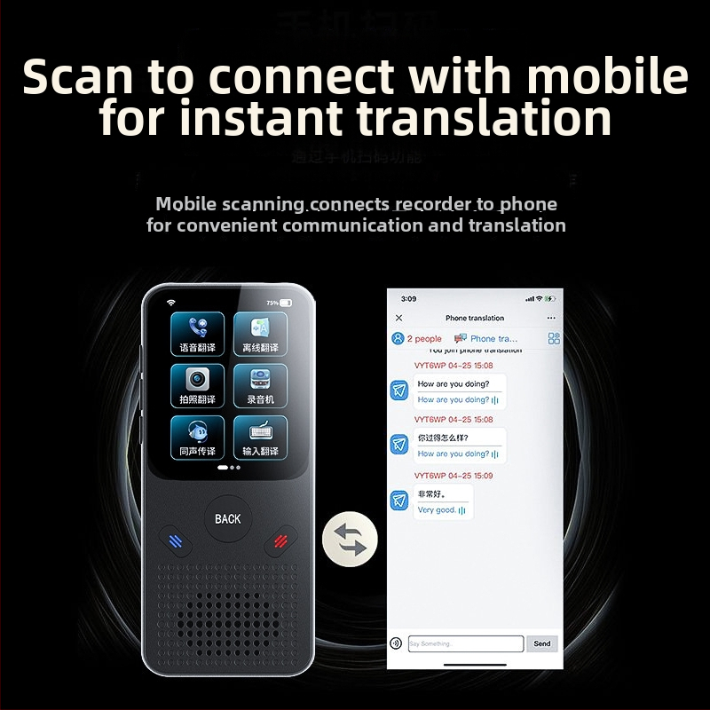 Y17 Traducător offline portabil pentru afaceri — Traducere globală, subtitrări în timp real, 220 g, Plastic