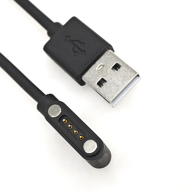 4-pinski magnetski USB kabel za napajanje s pogo pin, zlatno pozlaćeni pinovi, duljina 1 m, promjer vodiča 3,5 mm, model CX-010
