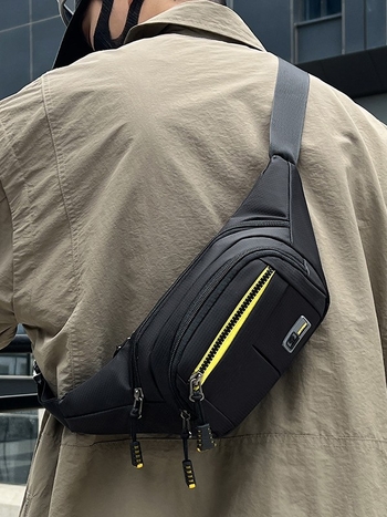 Férfi deréktáska, Oxford anyag, vízálló, ultrakönnyű, kopásálló, szabadidős utazásokhoz