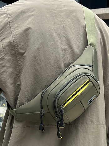 Férfi deréktáska, Oxford anyag, vízálló, ultrakönnyű, kopásálló, szabadidős utazásokhoz