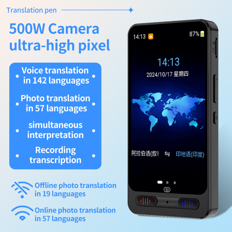 Traducător multilingv cu traducere simultană offline și învățare inteligentă a limbii engleze pentru călătorii internaționale — versiune Universală (chineză-anglеză-japoneză-coreeană-franceză-germană-rusă)