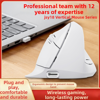 Mouse vertical wireless ergonomic cu Bluetooth, butoane silențioase, conectivitate duală 2.4G/Bluetooth, 7 butoane, 1600 DPI, receptor USB inclus