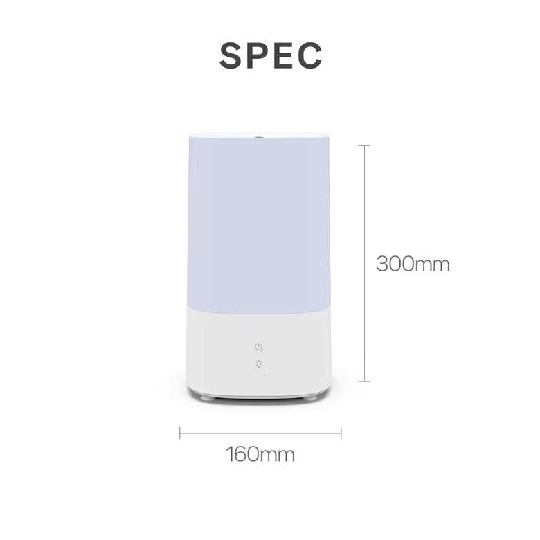 Umidificator casnic compact, certificat KC, cu ceață de purificare a aerului, funcționare silențioasă, oprire automată, 25W, rezervor 2.6–4.0 L, acoperire 21–30 m²
