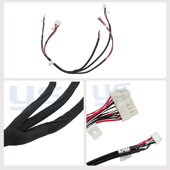 Prilagođeni kabelski snop za robota s integriranim kontrolnim terminalima, cinkovani bakreni vodiči, konfigurabilan broj vodova, prilagodljiva debljina izolacije, konfigurabilno nazivno napajanje.