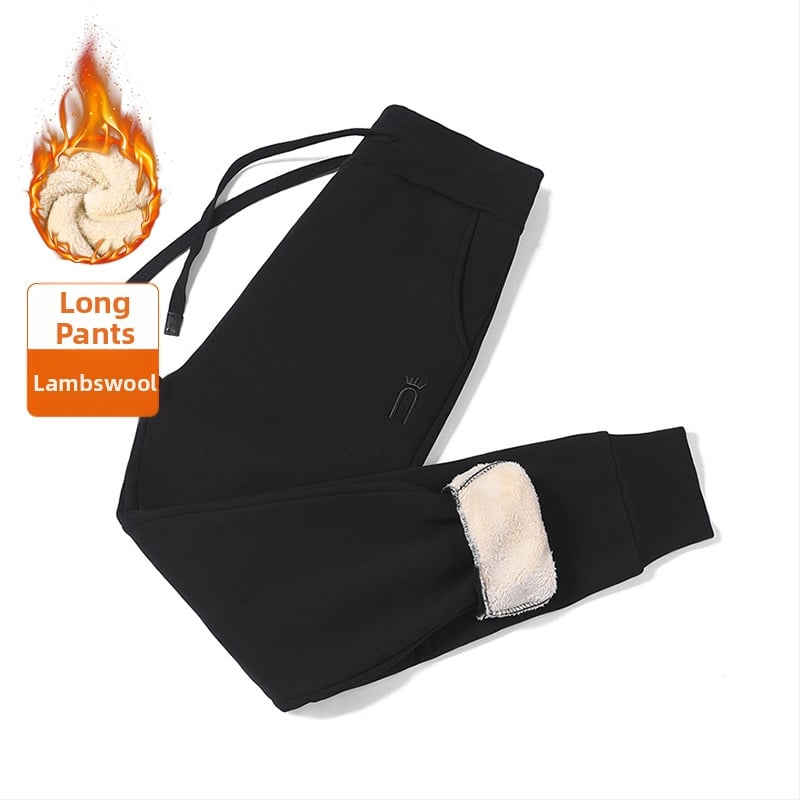 Női casual pamut nadrág fleece bevonattal – laza szabás, középmagas derék, téli meleg, 70-80% pamut tartalom