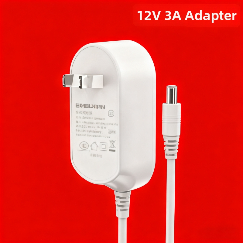 Napajajući adapter 12V 2A, ulaz 100-240V, DC priključak 5,5×2,5 mm, kabel 1,5 m, 90° kut, 3C certificirano
