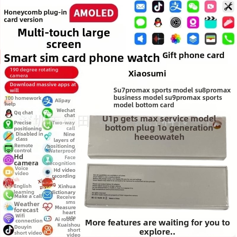 Έξυπνο ρολόι με έκδοση SIM – 128GB αποθηκευτικό χώρο, 1GB RAM, κάμερα 2.0MP, μπαταρία 1000mAh, υποστήριξη WeChat και Alipay