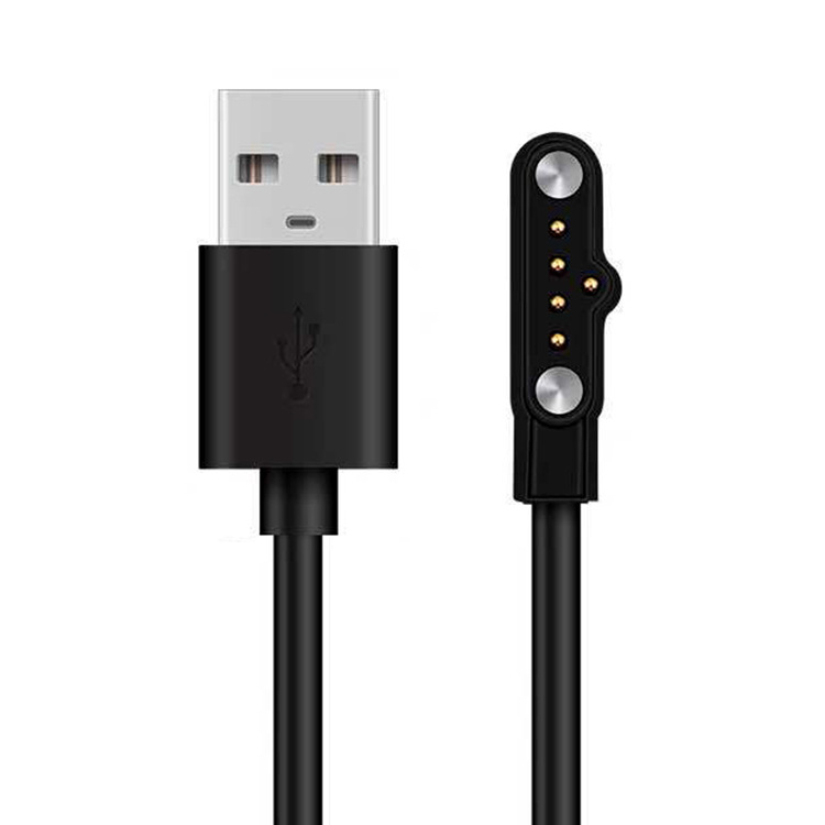 2-pin magnetski kabel za punjenje s USB/Pogo sučeljem — zlato-platinasti kontakti, duljina po želji, kompatibilan s satovima, narukvicama, naočalama, električnim četkicama i kozmetičkim uređajima