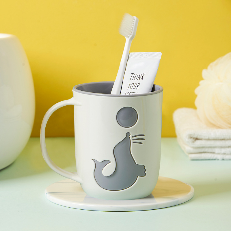 Delfin šalice za vodu za ispiranje usta i četkicu - plastična, jednostavan dizajn, bez logotipa, bez personalizacije, za dom/Internat/putovanja