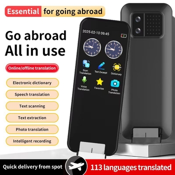 Pix traducător 2 în 1 cu traducere vocală offline (Model A31S, Baterie Li-ion reîncărcabilă, Dimensiuni 15×4×3 cm, Greutate 145 g)