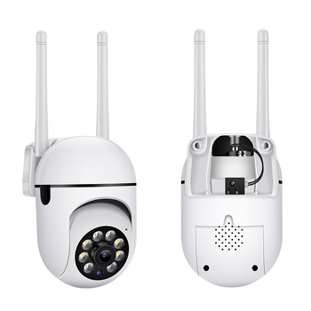 360° vezeték nélküli WiFi biztonsági kamera beltéri és kültéri használatra, 720P éjjellátás, riasztási értesítések, TF kártya foglalat