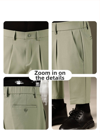 Мъжки костюмни панталони, антибръчкови, без гладене, Slim-fit, права кройка, памук