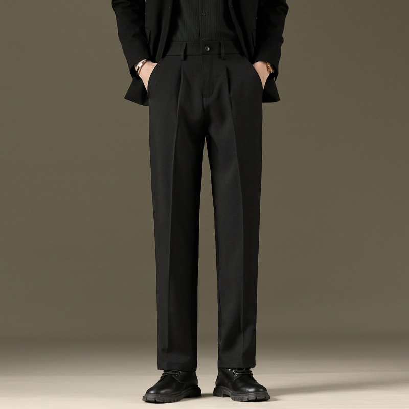 Мъжки костюмни панталони, антибръчкови, без гладене, Slim-fit, права кройка, памук