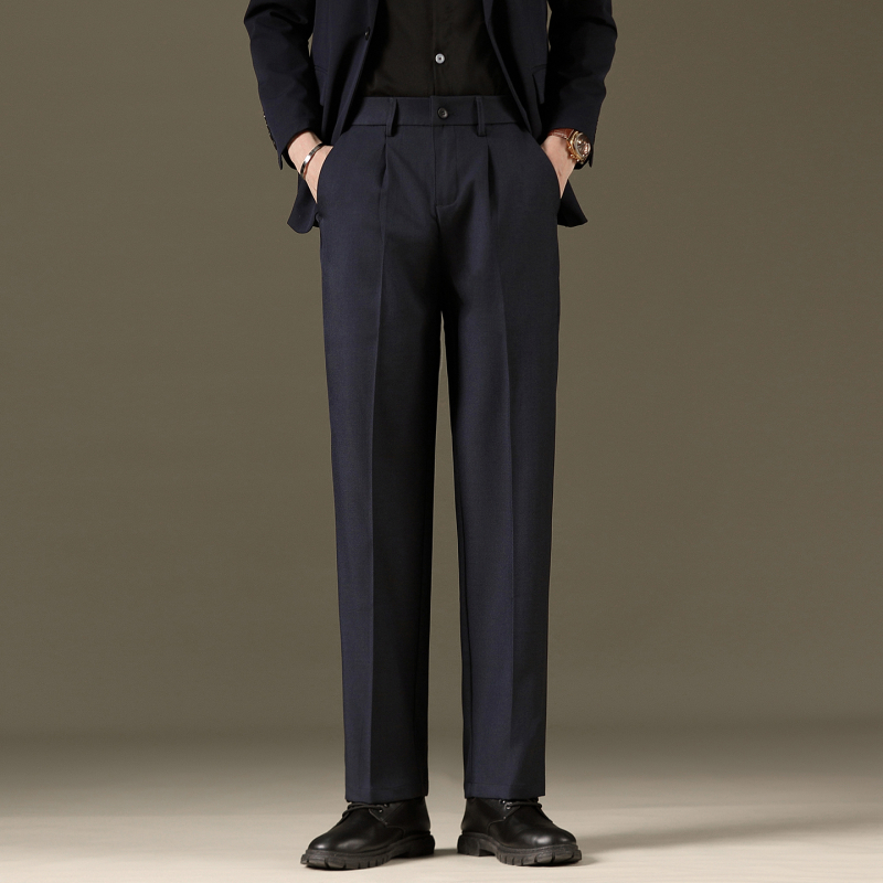 Мъжки костюмни панталони, антибръчкови, без гладене, Slim-fit, права кройка, памук