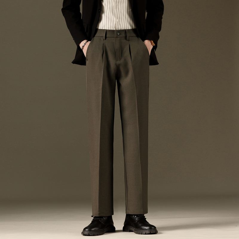 Мъжки костюмни панталони, антибръчкови, без гладене, Slim-fit, права кройка, памук