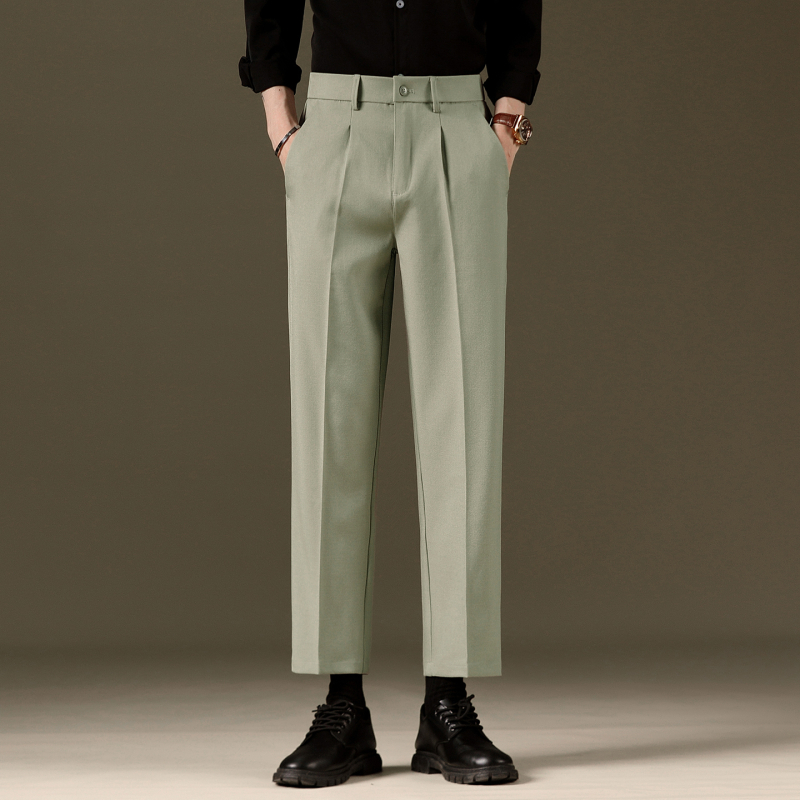 Мъжки костюмни панталони, антибръчкови, без гладене, Slim-fit, права кройка, памук