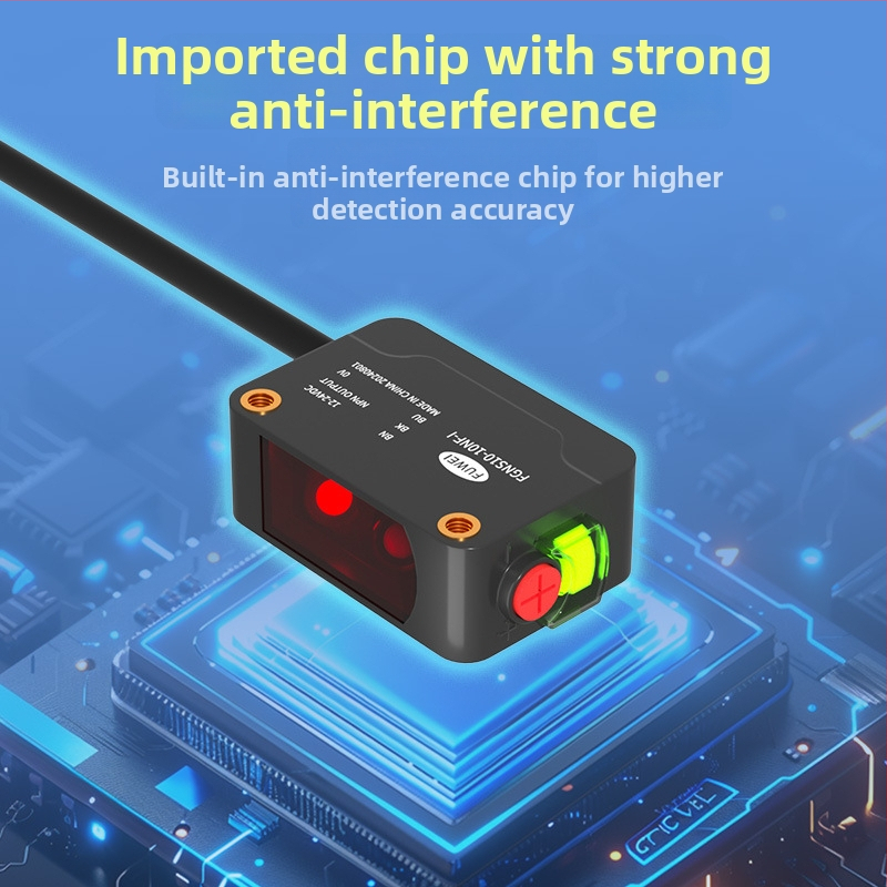 Fotonelektrický spínací senzor FGNS10-10NF-I, séria FGNS10, difúzny odraz, potlačenie pozadia, detekcia výrezu