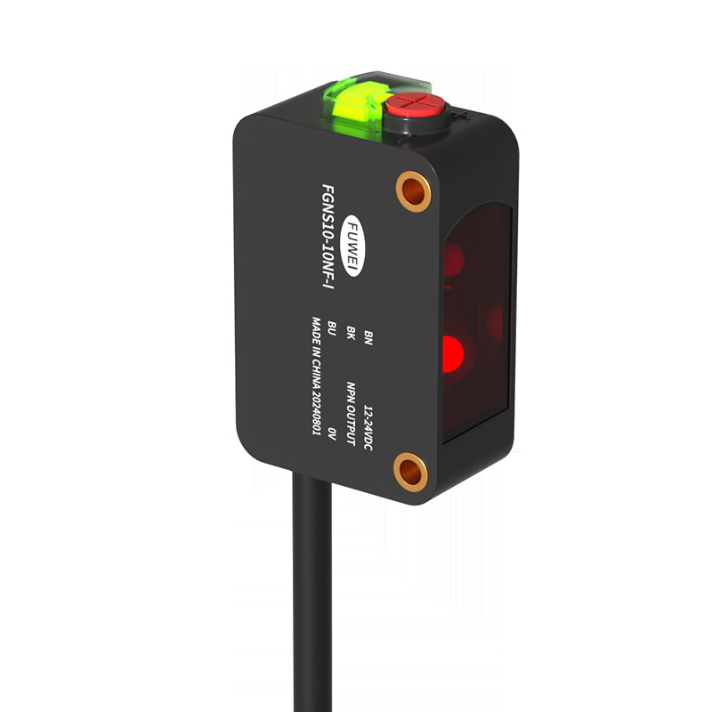 Fotóelektrikus kapcsoló érzékelő FGNS10-10NF-I, FGNS10 sorozat, diffúz reflexió, háttérszűrés, kivágás-észlelés