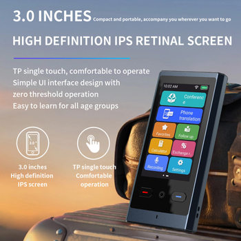 Translator offline Z9 pentru arabă–vietnameză și poloneză–turcă, Android, Bluetooth, rază de 10 m, corp metalic, traducere foto și vocală