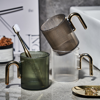 Yiguo márkájú fogkefés és öblítő pohár készlet, PET bevonattal, ideális ajándéknak, testreszabható, egyetlen OPP zacskóban