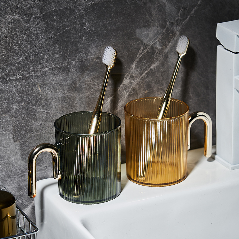 Yiguo márkájú fogkefés és öblítő pohár készlet, PET bevonattal, ideális ajándéknak, testreszabható, egyetlen OPP zacskóban