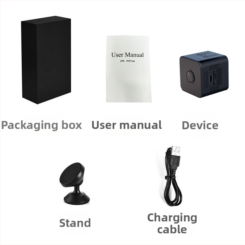 X1 Cameră 1080P cu Wi-Fi, cameră cub mic cu stocare pe card TF, fără ecran LCD, baterie de aproximativ 180 de minute, înregistrare video și fotografiere