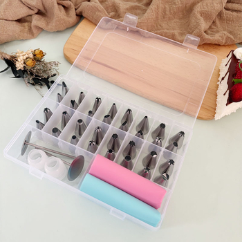 38-dijelni set nehrđajućih čeličnih vrhova za ukrašavanje sa konverterom i vrećom za kremu