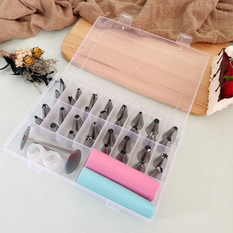 38-dijelni set nehrđajućih čeličnih vrhova za ukrašavanje sa konverterom i vrećom za kremu