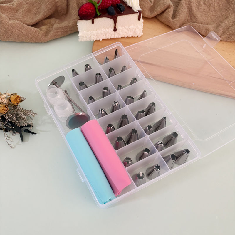 38-dijelni set nehrđajućih čeličnih vrhova za ukrašavanje sa konverterom i vrećom za kremu