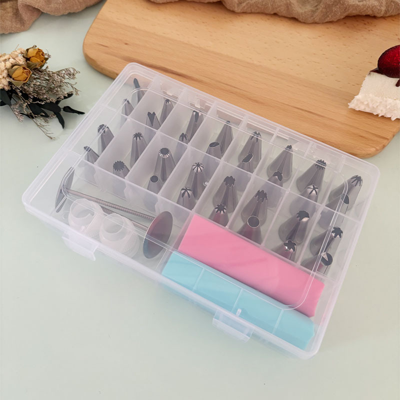 38-dijelni set nehrđajućih čeličnih vrhova za ukrašavanje sa konverterom i vrećom za kremu