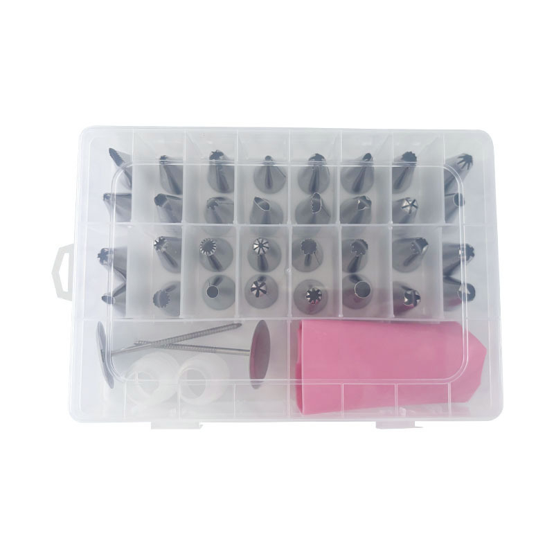 38-dijelni set nehrđajućih čeličnih vrhova za ukrašavanje sa konverterom i vrećom za kremu