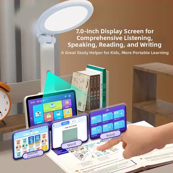 Lampă de birou inteligentă pentru elevi cu protecția ochilor și control vocal — 220V, alimentare din priză, abajur din plastic, iluminare National AA, control inteligent