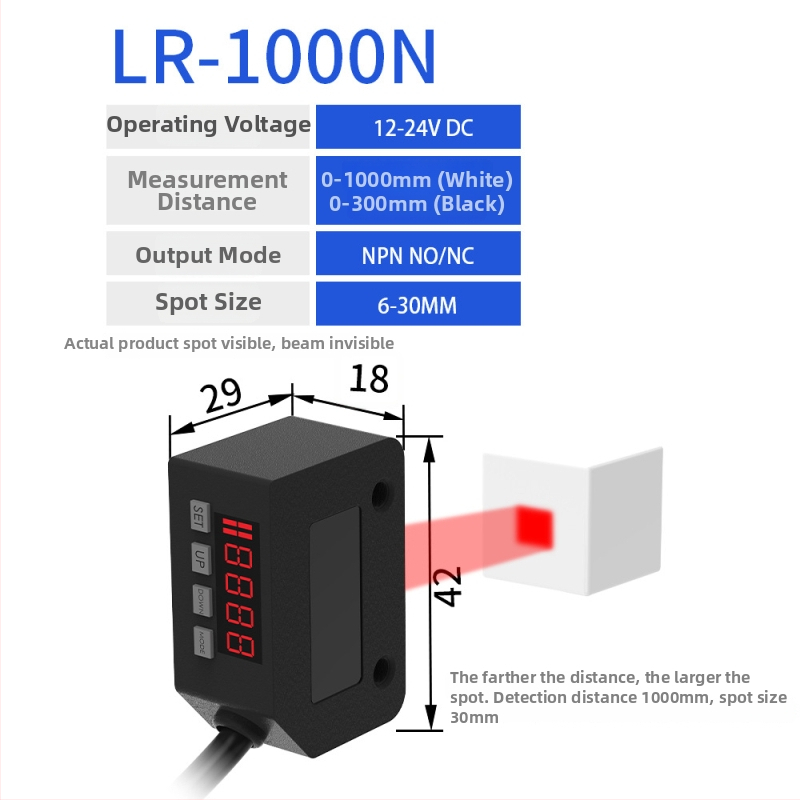 Φωτοηλεκτρικός διακόπτης με διάχυτη ανάκλαση και ψηφιακή οθόνη LR1000